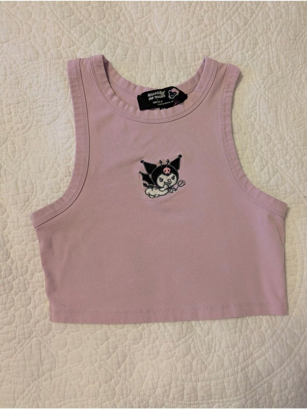 Hello Kitty X Forever 21 Kuromi Pink Crop Top Tank Womens M Cute & Casual